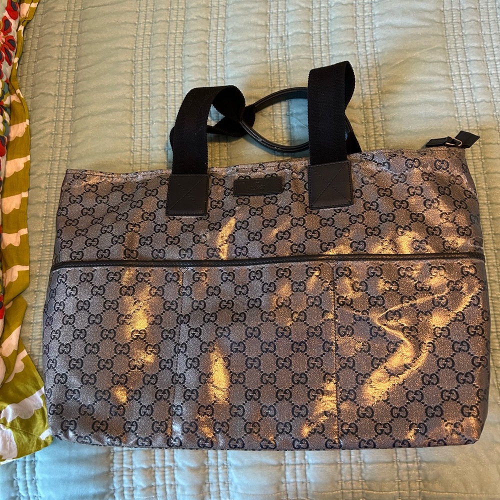 GUCCI GG Crystal Monogram Tote or Diaper Baby Bag Vintage